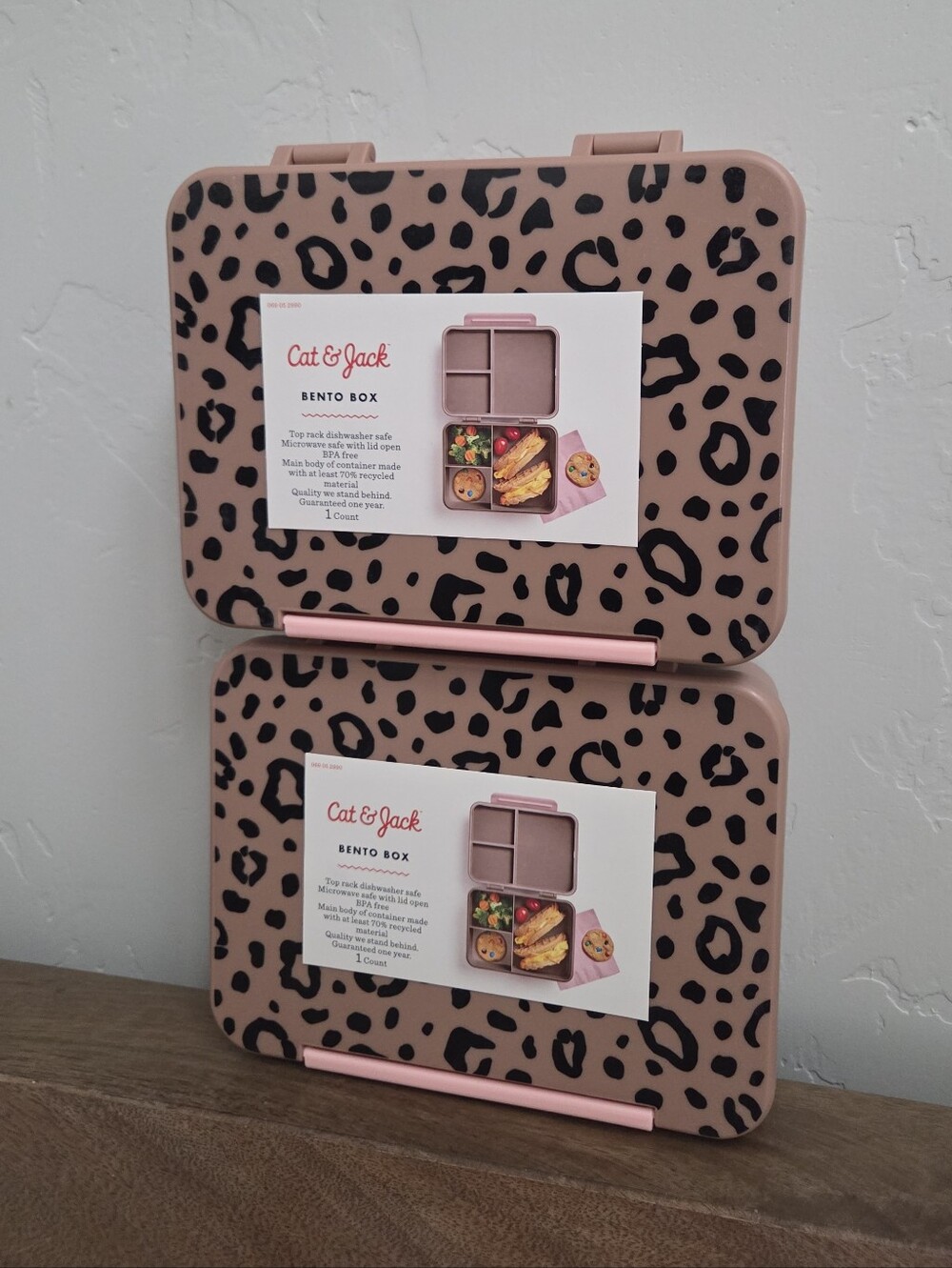 Cat & Jack Target Set Of 2 - Leopard Print Bento Boxes